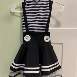 Used Curtain Call black/white two piece costume MC